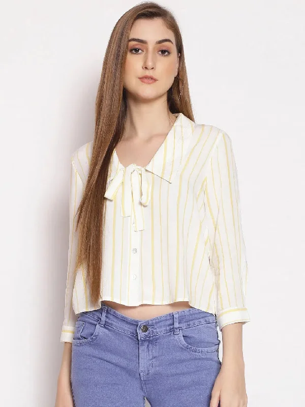 Summer Striped Women's Peter Pan ShirtCasual Shirts