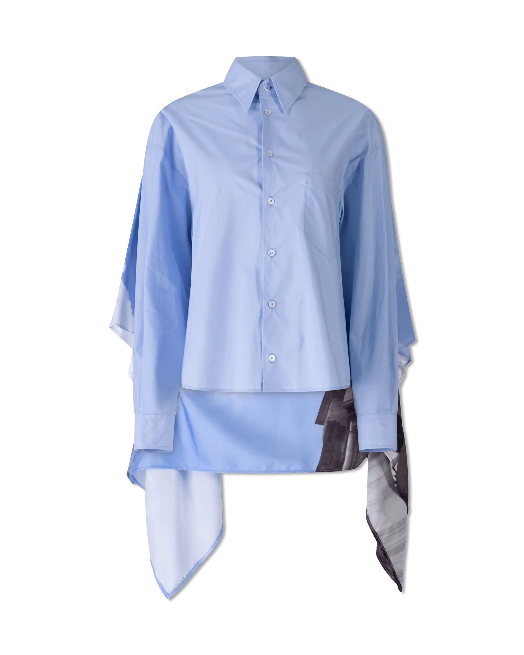 Sky Scarf Buttoned ShirtHemp Shirts