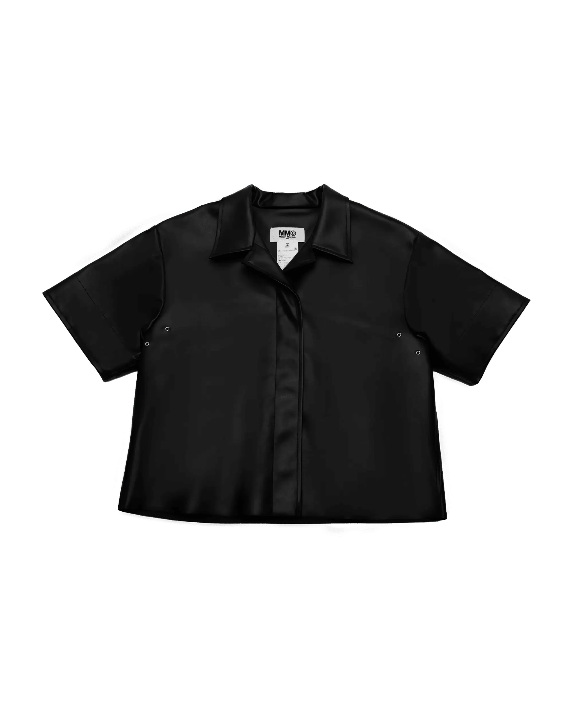 Faux Leather Boxy ShirtOversized Shirts