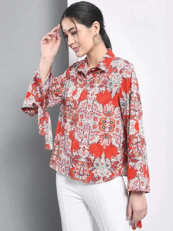 Multi Printed Tie-up Sleeve ShirtChambray Shirts