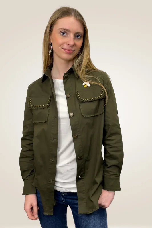 Studded Bee Military Shirt By Pixi CarinvalSkateboard Shirts