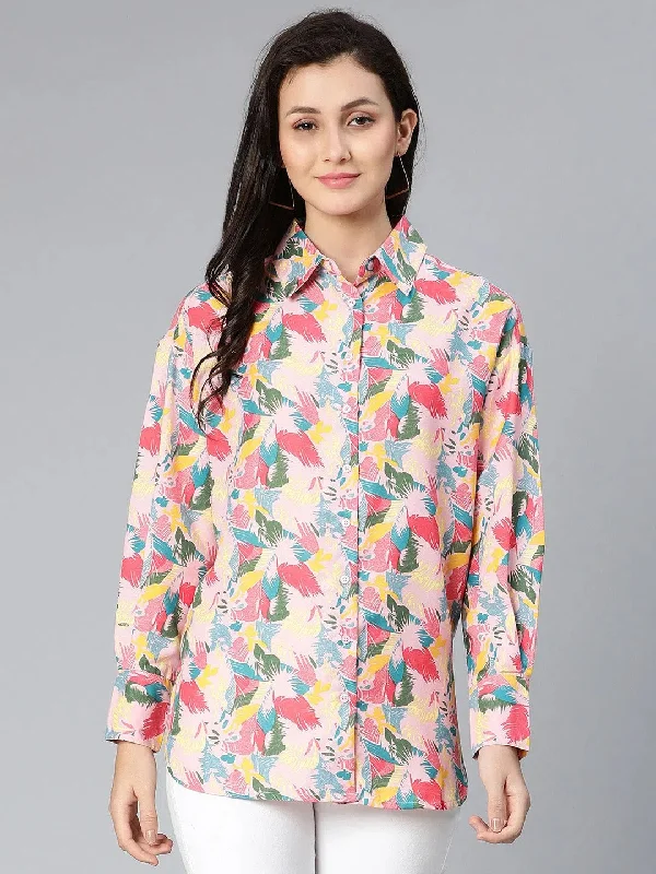 Mart of colors floral printed women shirtSheer Shirts