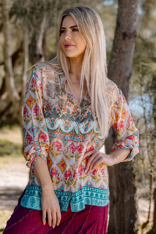 Boho Floral Lenah Shirt By CiennaRayon Shirts