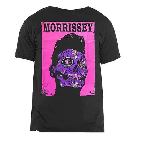 Off-Shoulder T-ShirtsDAY OF THE DEAD (PINK) BLACK T-SHIRT