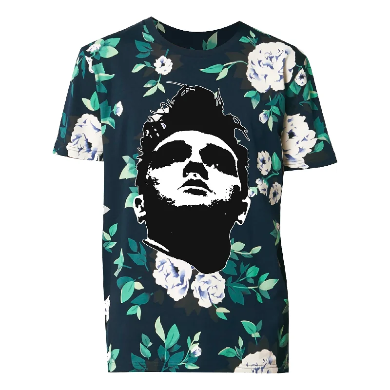 Tie-Dye T-ShirtsFloral All Over Print Face T-Shirt