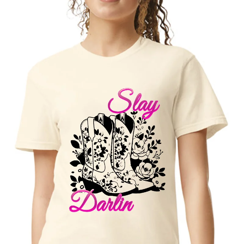 Reflective T-ShirtsSlay Darlin Floral Cowboy boots T-Shirt