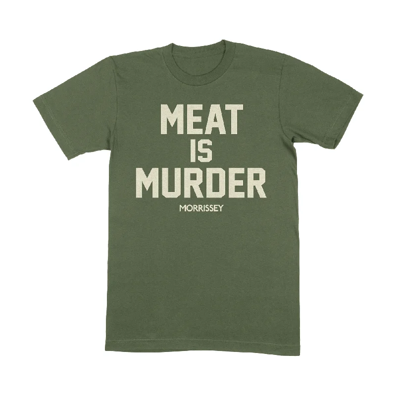 Cotton T-ShirtsMIL GREEN MEAT IS MURDER TEE (ECRU PRINT)