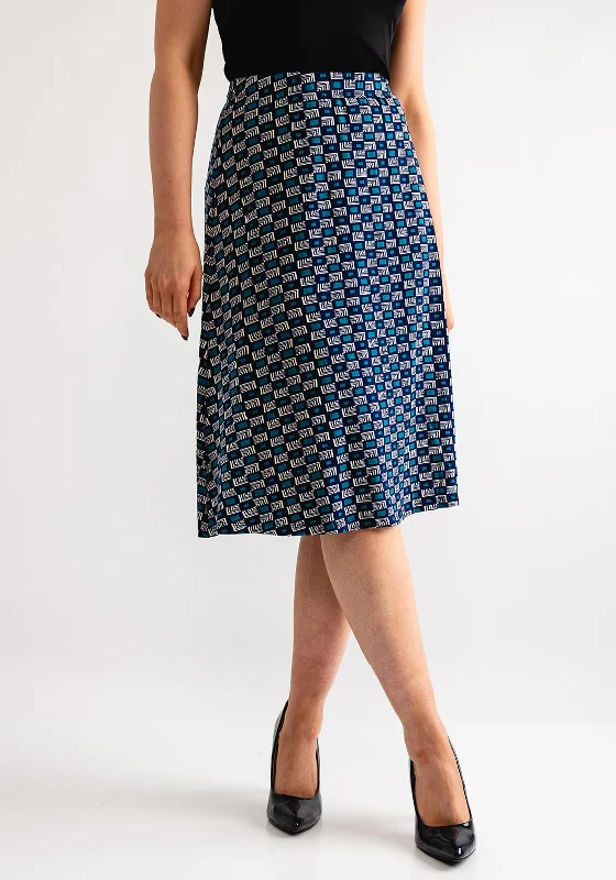 Pretty Vacant Holly Square Jersey Skirt, BlueGaucho Skirt