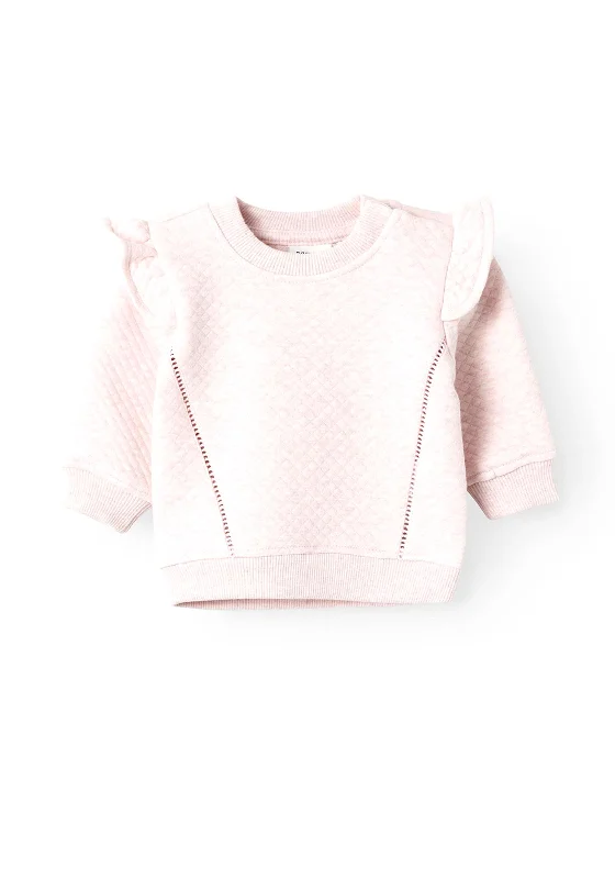 Work Knit TopsName It Baby Girl Tyrah Long Sleeve Quilted Sweater, Sepia Rose