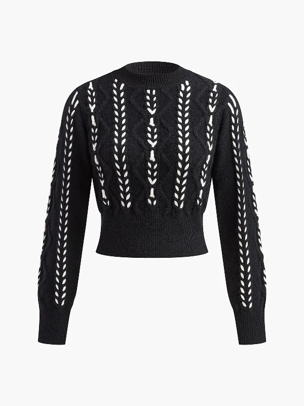 Asymmetrical Knit TopsContrast Binding Cinched Twist Sweater