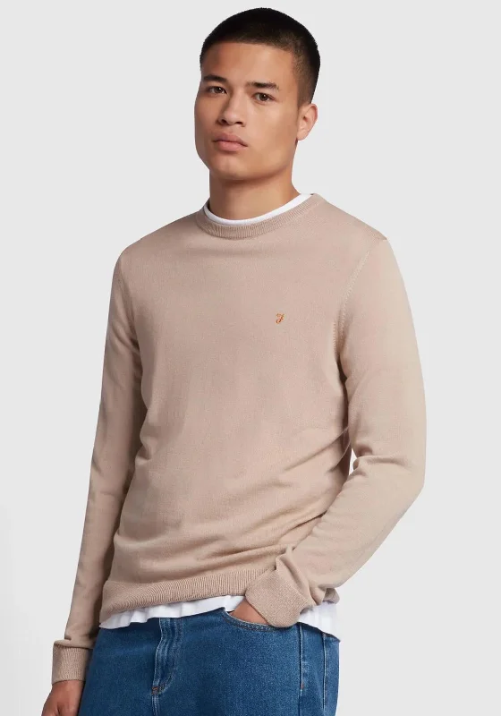 Alpaca Knit TopsFarah Mullen Merino Wool Sweater, Light Beige