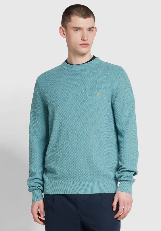 Organic Cotton Knit TopsFarah Edwards Crew Neck Sweater, Brook Blue