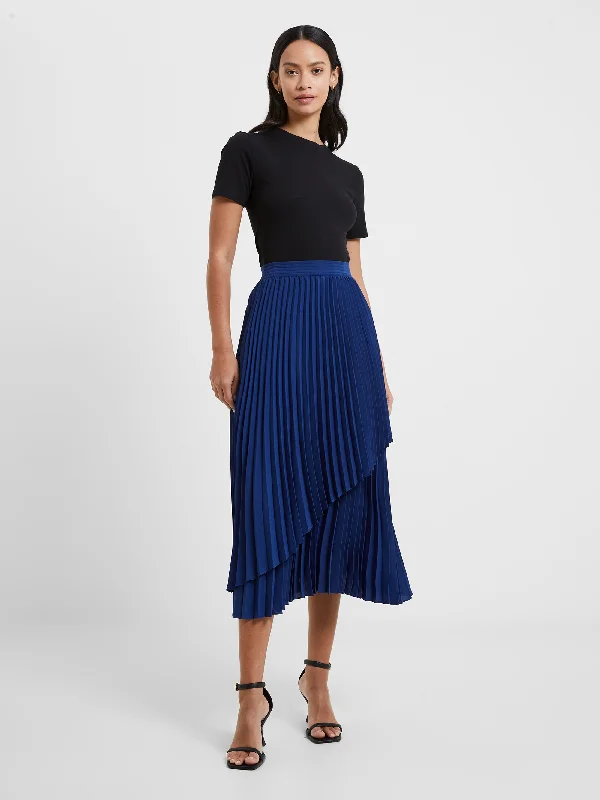 Arie Pleated Midi SkirtLayered Skirt