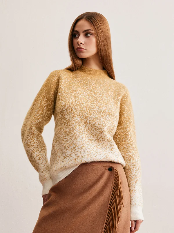 Turtleneck Knit TopsRomance Cashmere Gradient Sweater