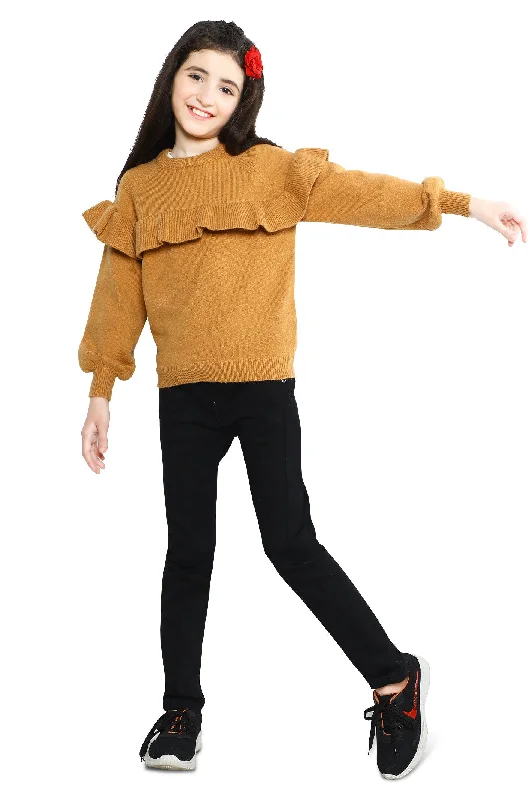 Acrylic Knit TopsGirls Sweater SKU: KGE-0162-RUST