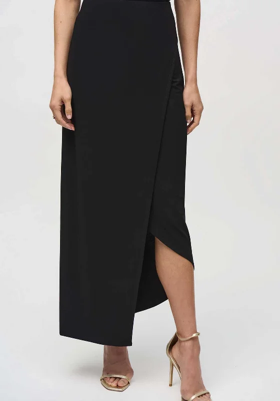 Joseph Ribkoff Jersey Wrap Maxi Skirt, BlackDesigner Skirt