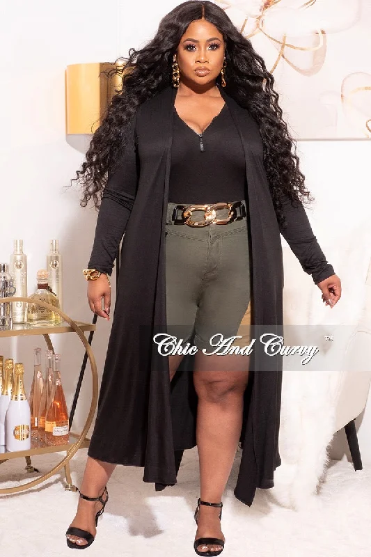 Final Sale Plus Size Duster in BlackWomen's outdoor tops