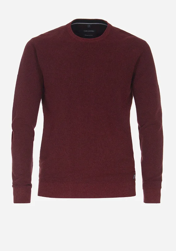 Studded Knit TopsCasa Moda Crew Neck Sweater, Merlot