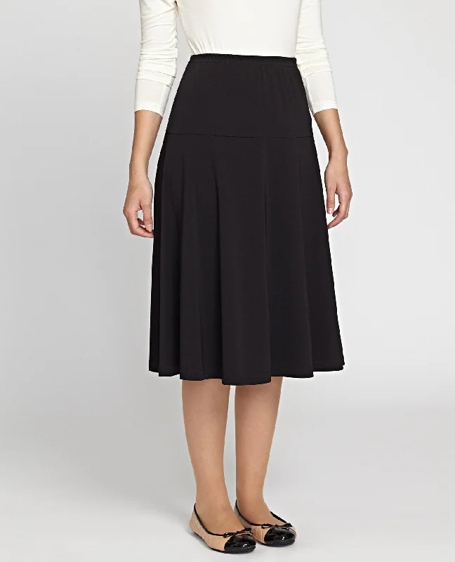 27" Lined Matte Jersey Flare Skirt BlackSequin Skirt