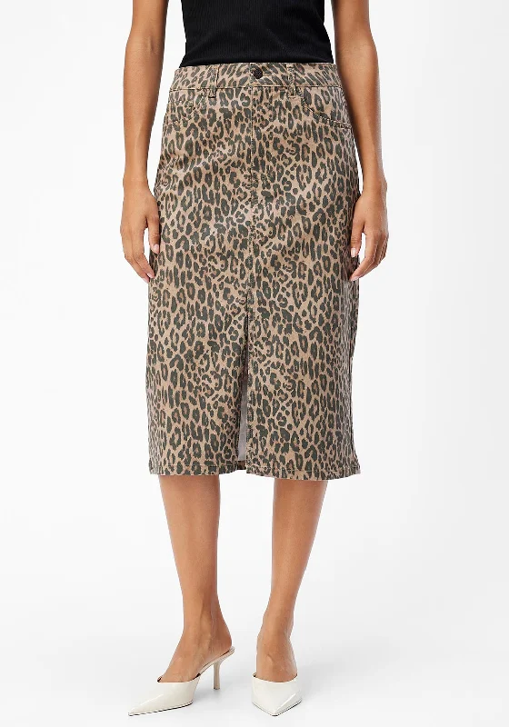 Object Seni Leopard Pencil Midi Skirt, BrownTutu