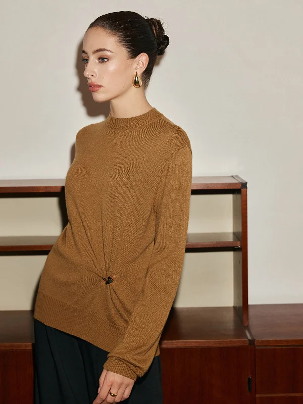 Cropped Knit TopsWool-Blend Metal Knotted Sweater