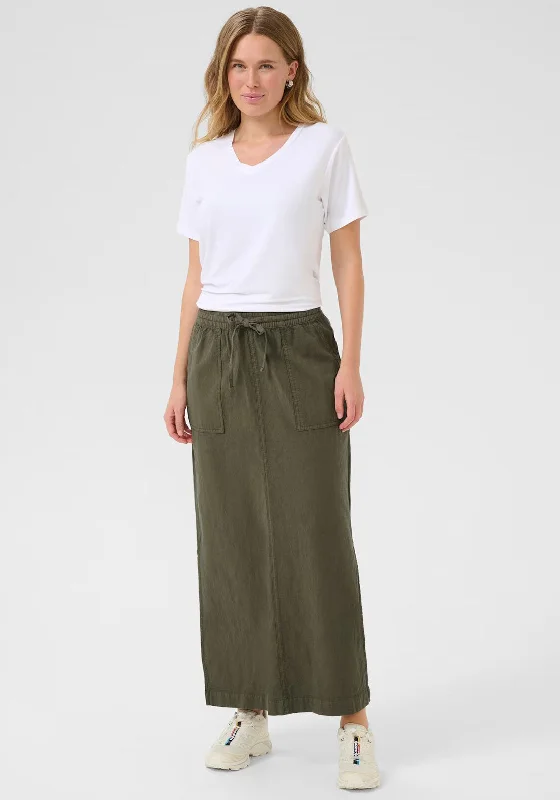 Kaffe Naya Liah Cargo Style Skirt, GreenBroomstick Skirt