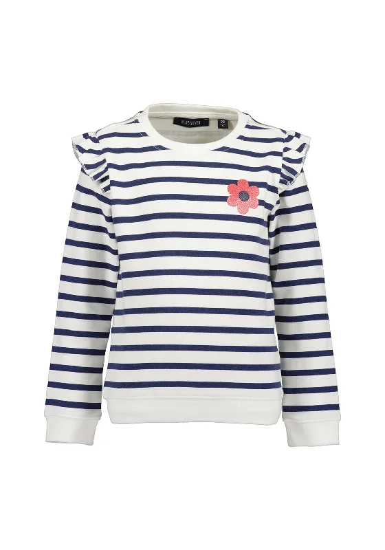 Camping Knit TopsBlue Seven Girls Stripe Long Sleeve Sweater, Navy