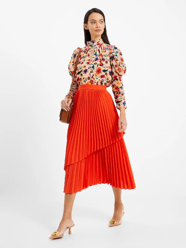 Arie Pleated Midi SkirtRuffled Skirt