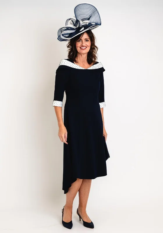 Ballet DressLizabella Boat Neck Dipped Hem Dress, Navy