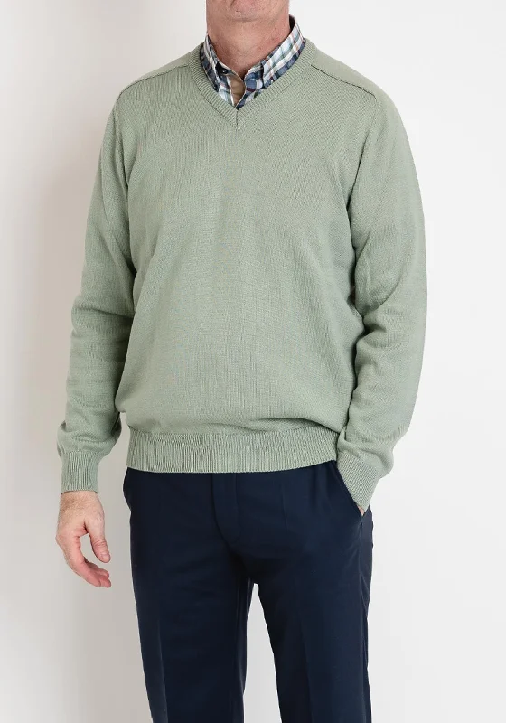 Festival Knit TopsDaniel Grahame V Neck Sweater, Sage