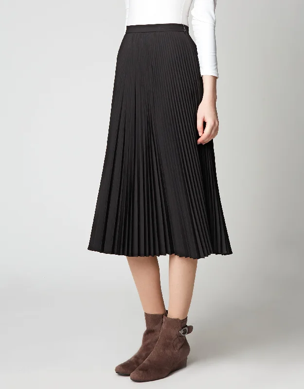 29" Unlined Accordian Mini Pleat Crepe Skirt BlackBall Gown Skirt