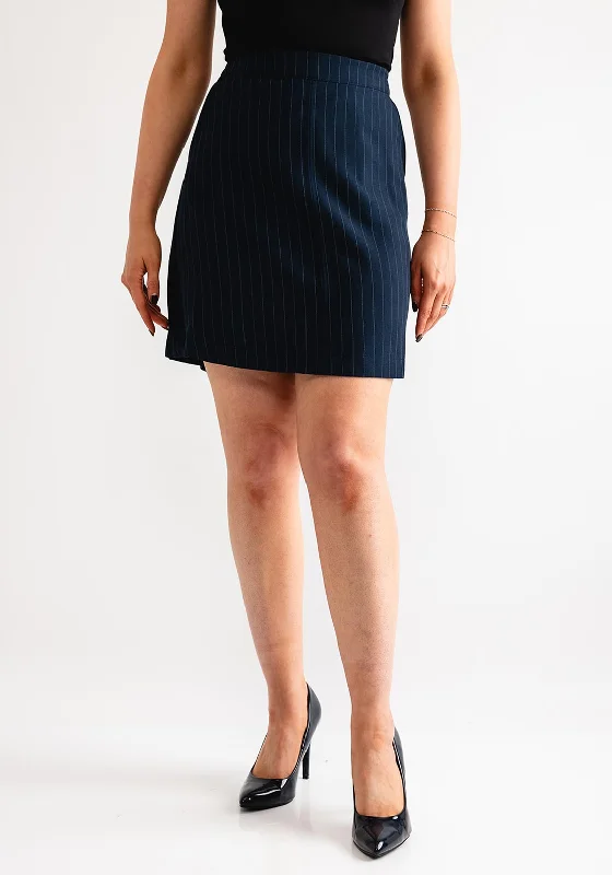 B.Young Midde Pinstripe Mini Skirt, NavySkort