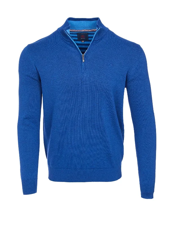 Plush Knit TopsAndre Adare Quarter Zip Sweater, Cobalt