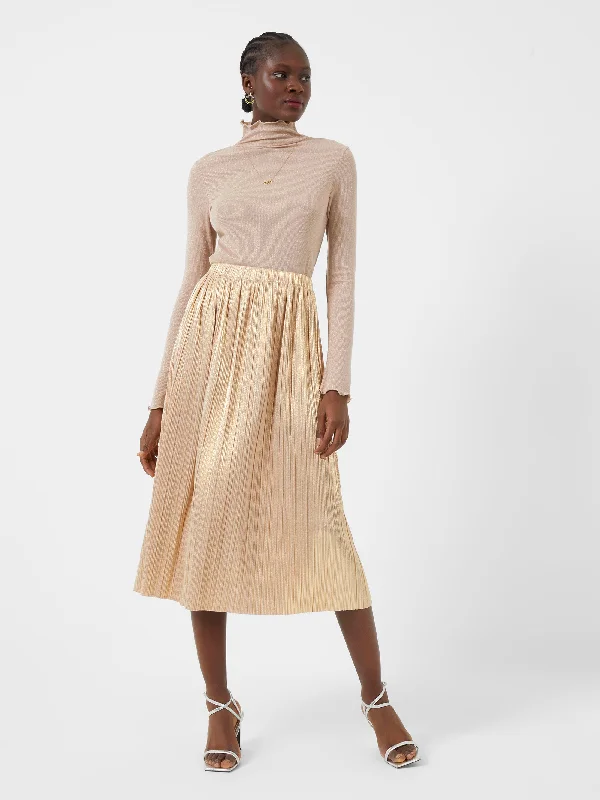 Sky Jersey Shimmer Midi SkirtRain Skirt