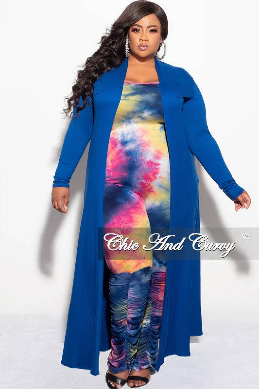 Final Sale Plus Size Duster in Royal BluePlus size women's cotton tops