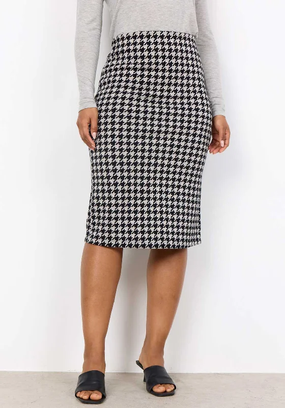 Soyaconcept Idina Houndstooth Pencil Skirt, Black and WhiteBall Gown Skirt