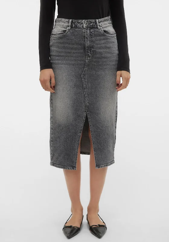 Vero Moda Veri Denim Pencil Knee Length Skirt, GreyTulle Skirt