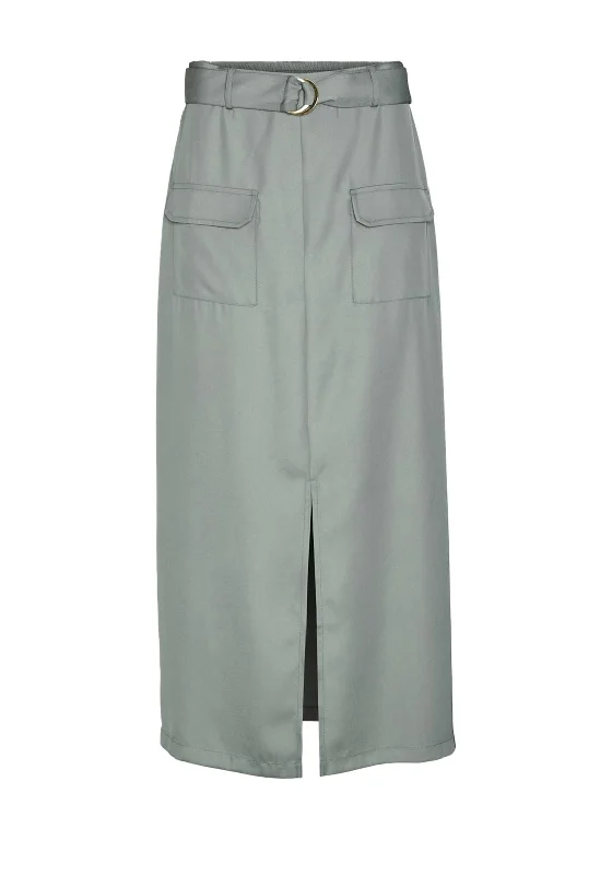 Vero Moda Tanne Belted Maxi Skirt, GreenWaterproof Skirt