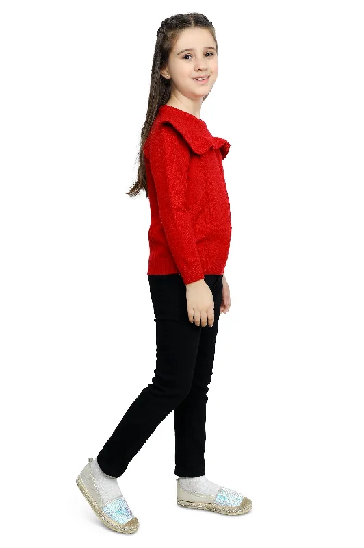 Lounge Knit TopsGirls Sweater SKU: KGE-0149-RED