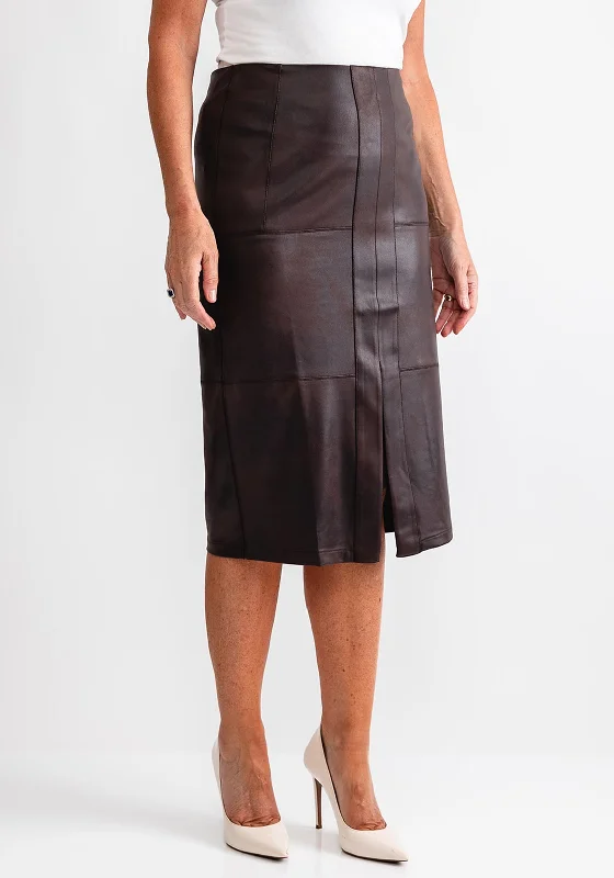 Eva Kayan Faux Leather Pencil Skirt, BrownMilitary Skirt