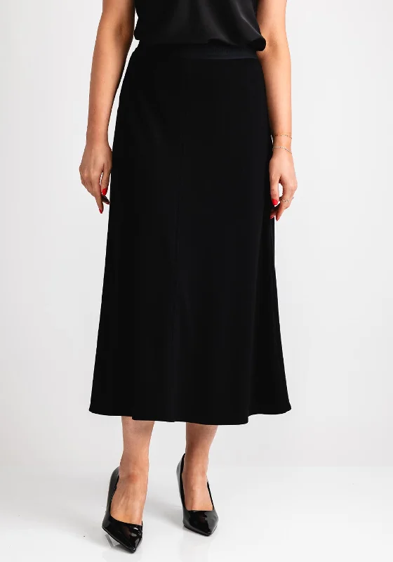 Bianca Logo Waist Midi Skirt, BlackFleece-lined Skirt