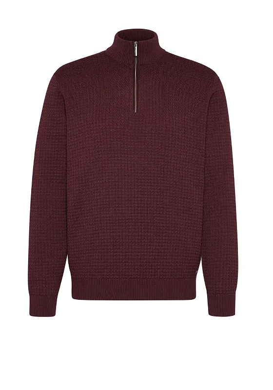 Oversized Knit TopsBugatti Troyer Half Zip Knit Sweater, Port