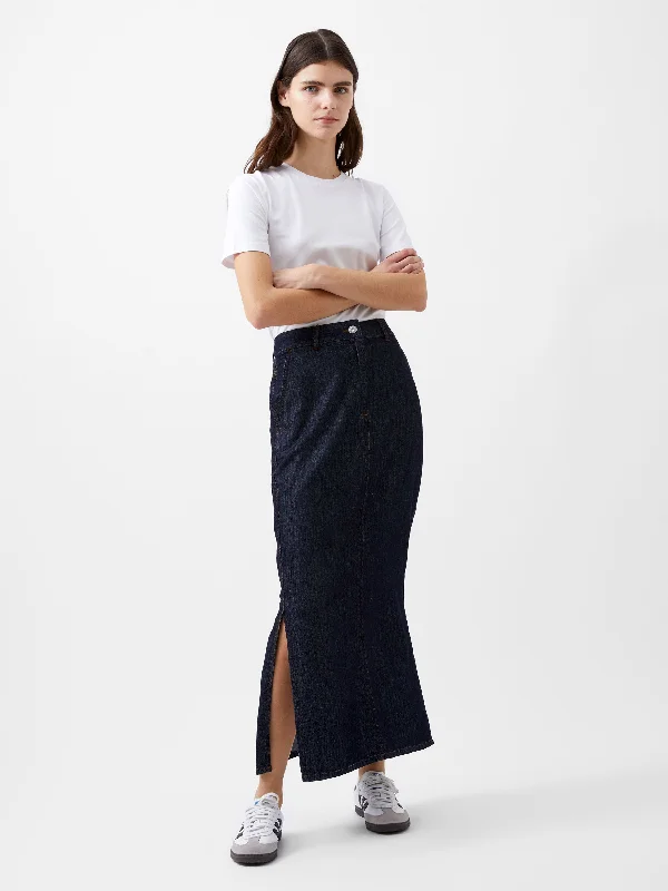 Finley Denim Maxi SkirtPlaid Skirt