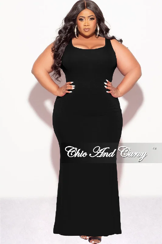 Final Sale Plus Size Tank Maxi Dress in BlackWomen's travel tops