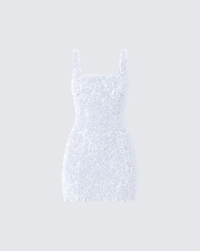 Athletic DressDallas White Petal Mini Dress