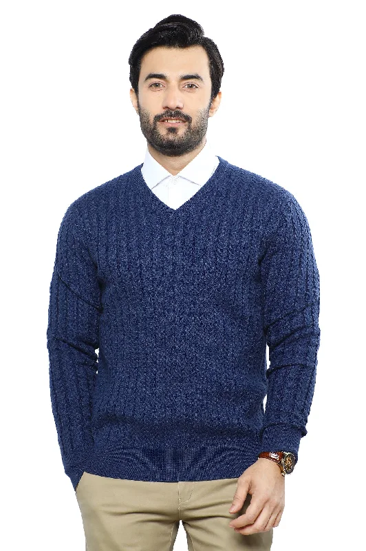 Cotton Knit TopsV-Neck Full Sleeves Sweater