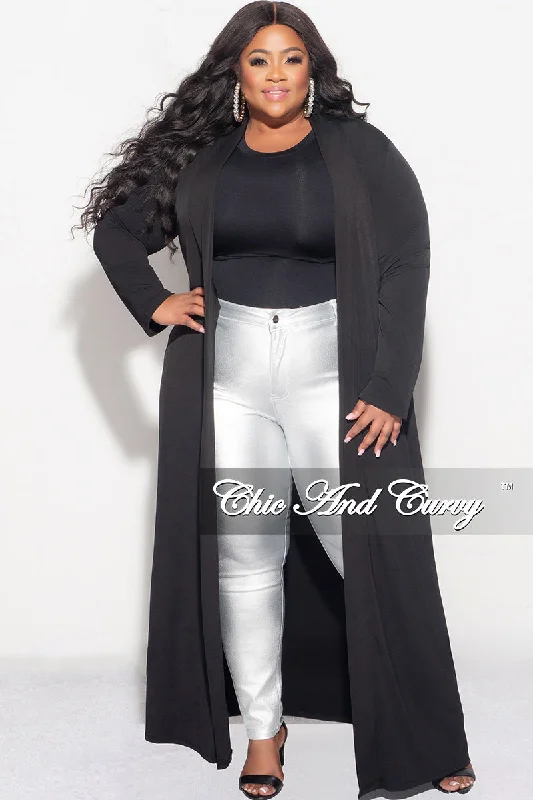 Final Sale Plus Size Duster in BlackWomen's wedding tops