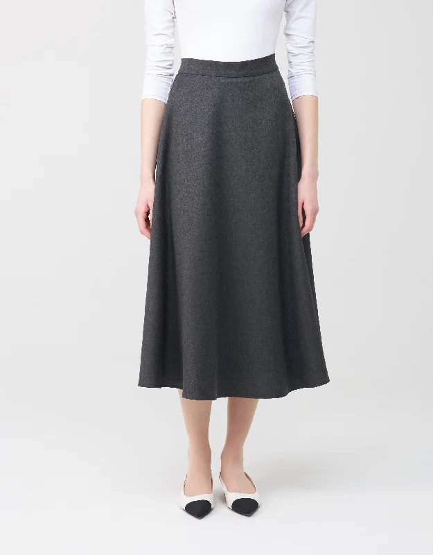 33" Lined Aline Waistband Skirt GrayCocktail Skirt