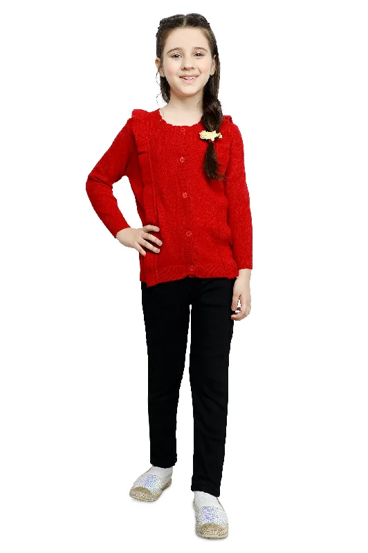 Travel Knit TopsGirls Sweater SKU: KGE-0160-RED