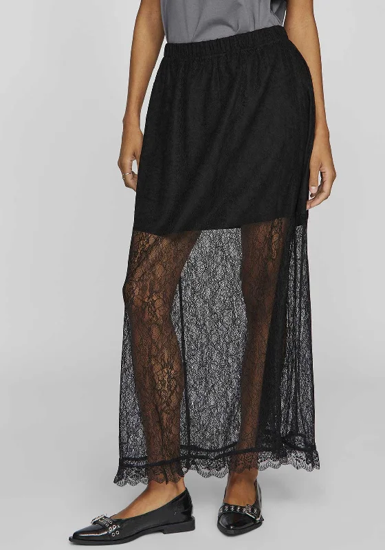 Vila Susi Lace Maxi Skirt, BlackMilitary Skirt